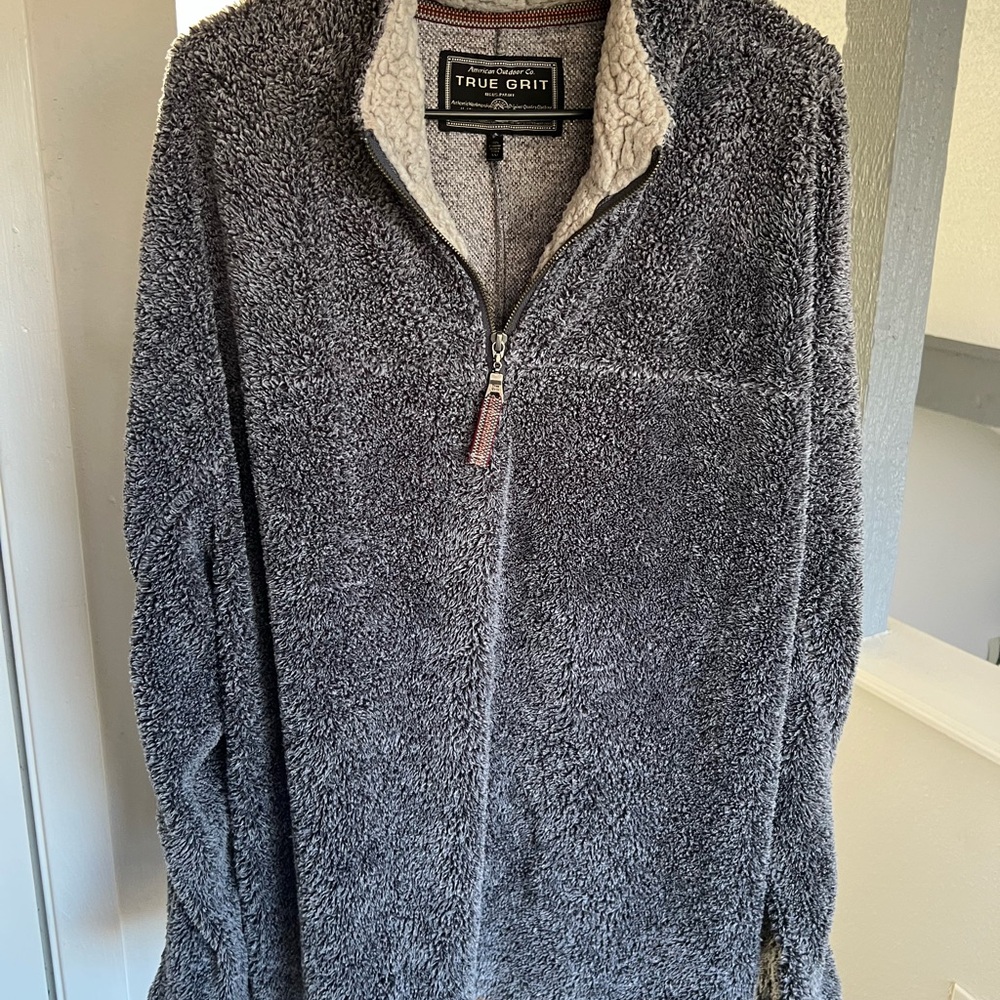 True Grit Gray Zip Up Sweater